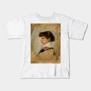 Head of a Model by John William Waterhouse Kids T-Shirt